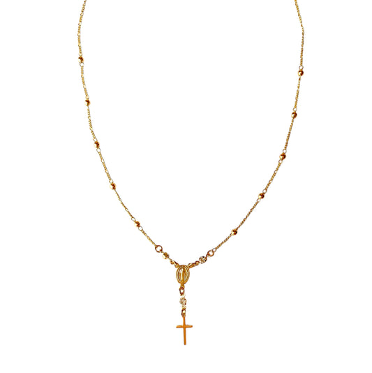 Lady of Grace Rosary Ball Link Chain Necklace