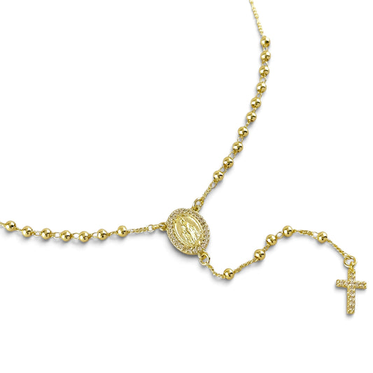 Lady of Grace Rosary Necklace Closeup