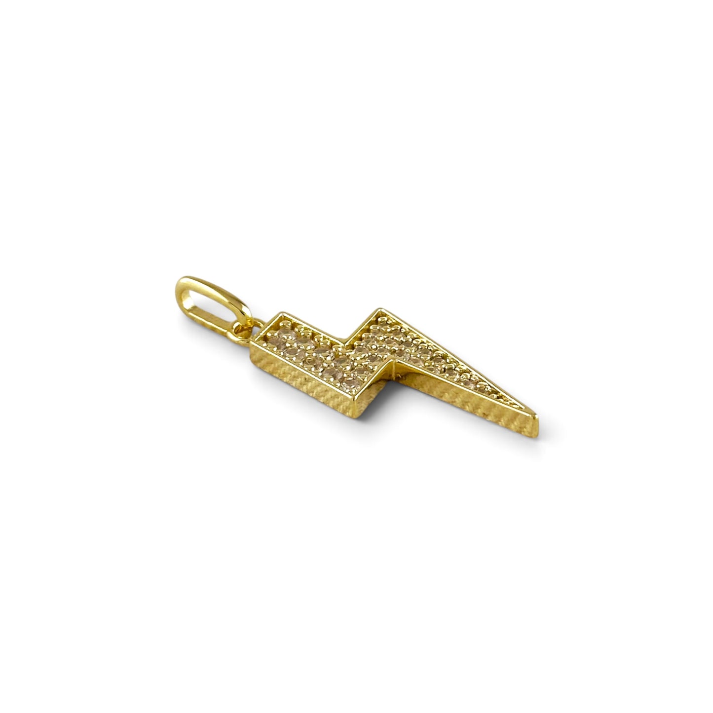 Lightning Bolt Pavé CZ 38mm 18K Gold Filled Pendant