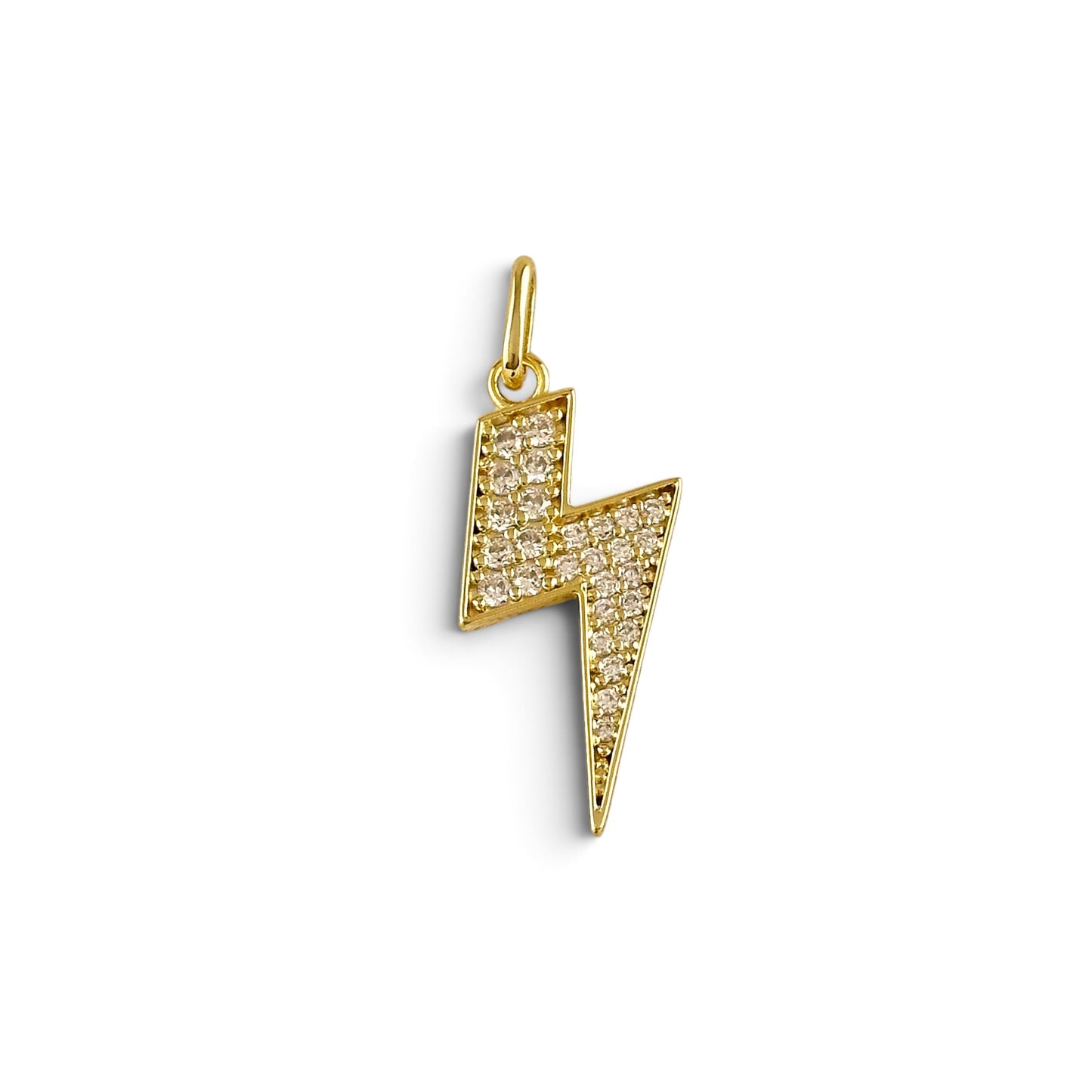 Lightning Bolt Pavé CZ 38mm 18K Gold Filled Pendant