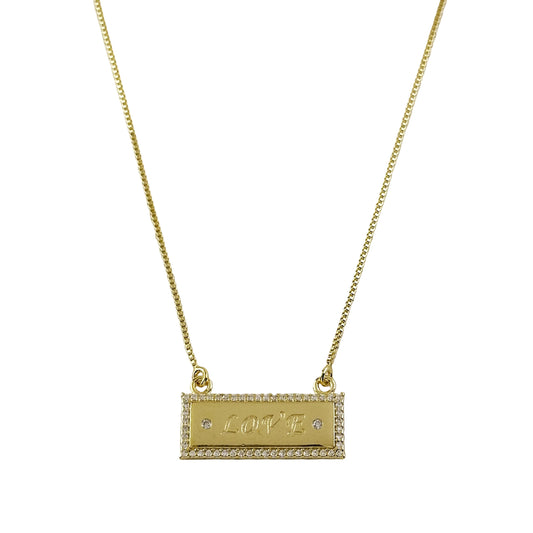 Love Script 25mm 18K Gold Filled Necklace