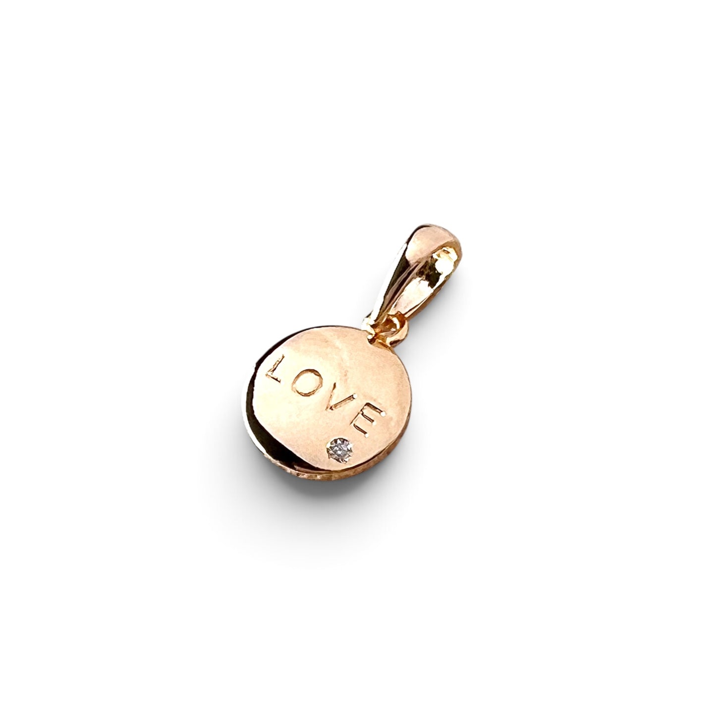 Love Script CZ 20mm 18K Gold Filled Pendant
