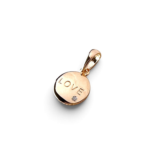 Love Script CZ 20mm 18K Gold Filled Pendant