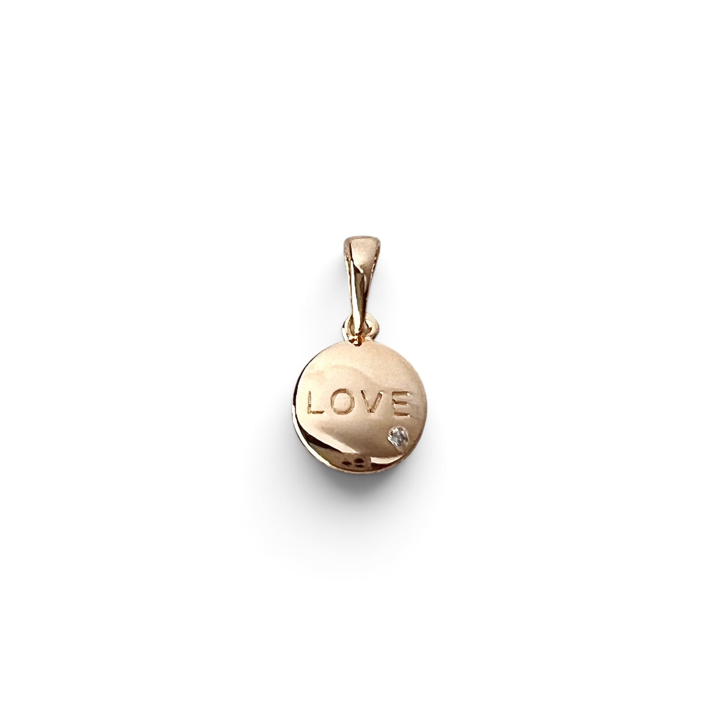 Love Script CZ 20mm 18K Gold Filled Pendant