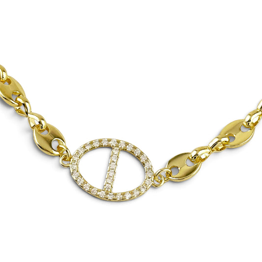 Mariner Link CZ Bracelet Closeup