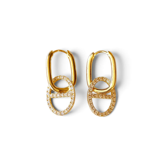 Mariner Link CZ Drop Earrings 