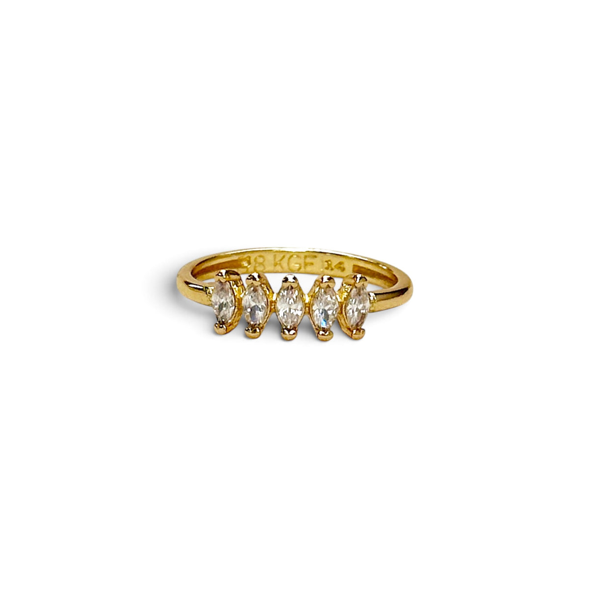 Marquise CZ 18K Gold Filled Ring Sideview