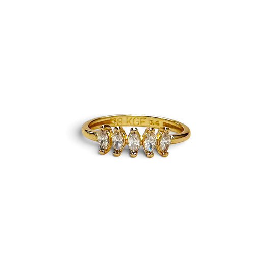 Marquise CZ 18K Gold Filled Ring Sideview