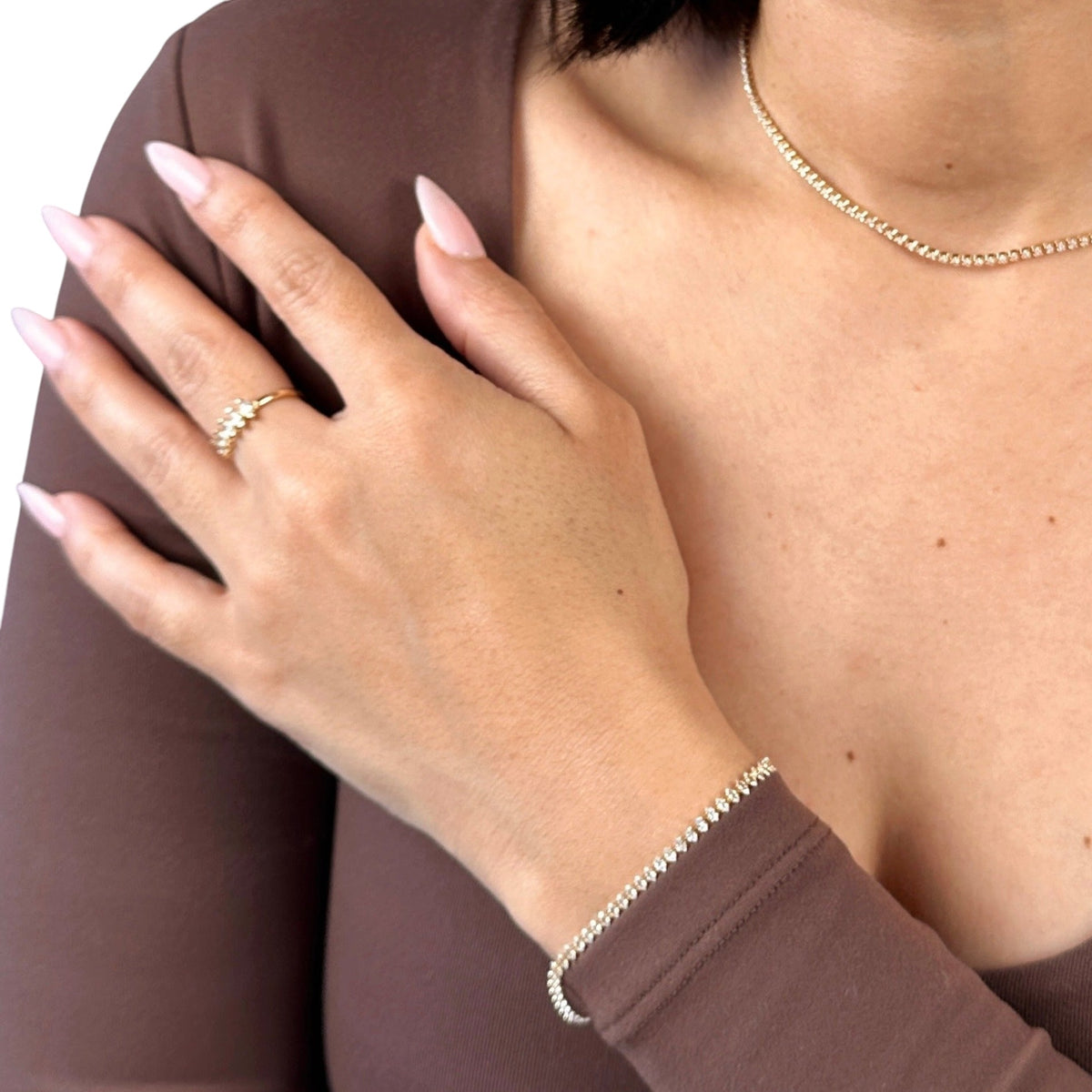 Marquise CZ Ring on Model