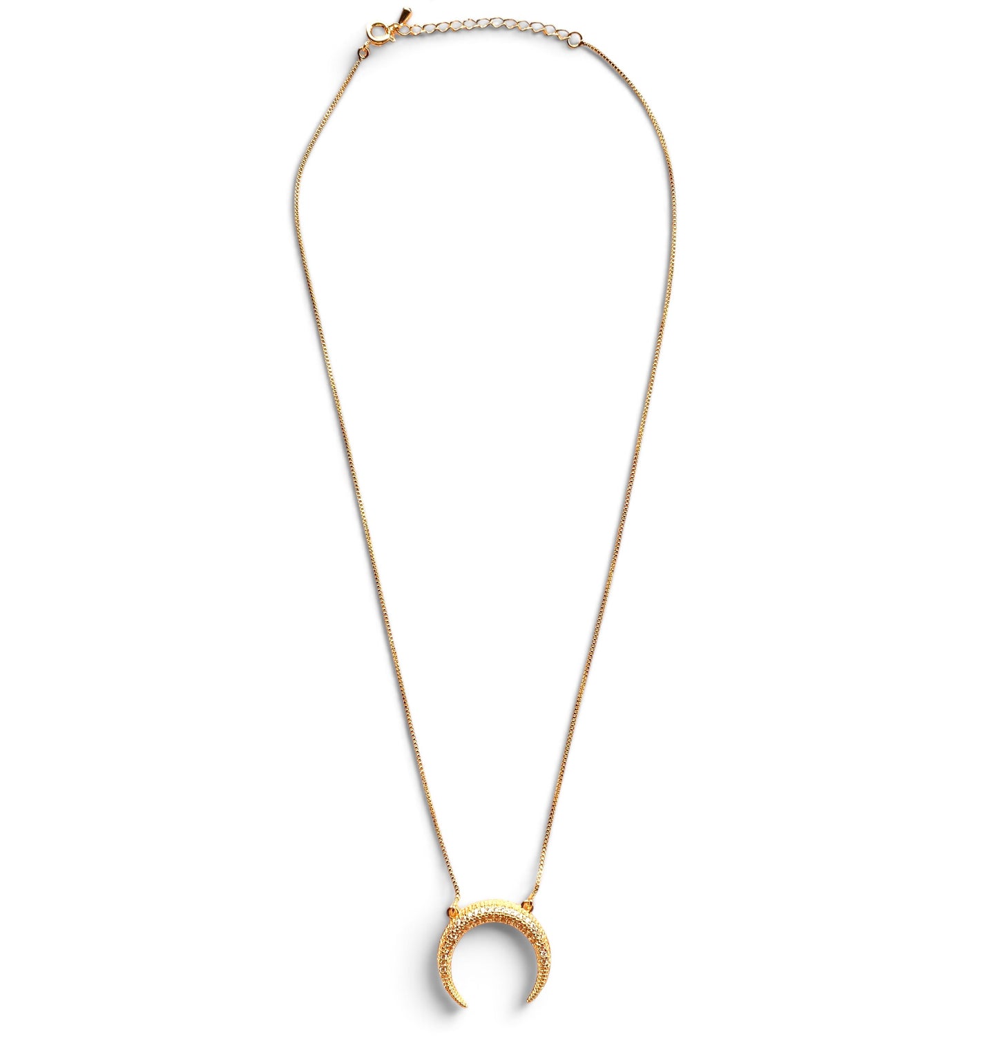Moon Pavé CZ 18K Gold Filled Necklace