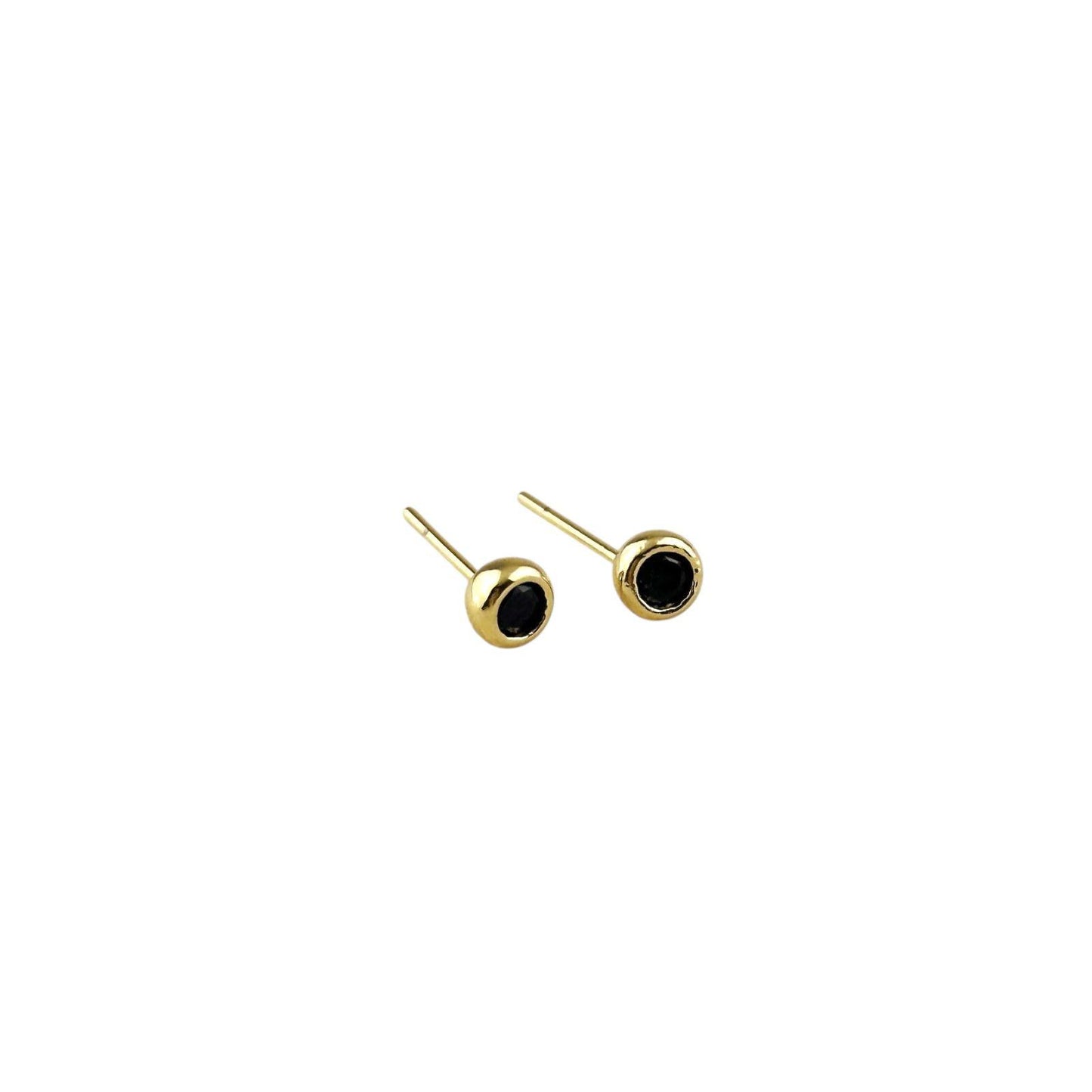 Round Birthstone Stud 18K Gold Filled Earrings