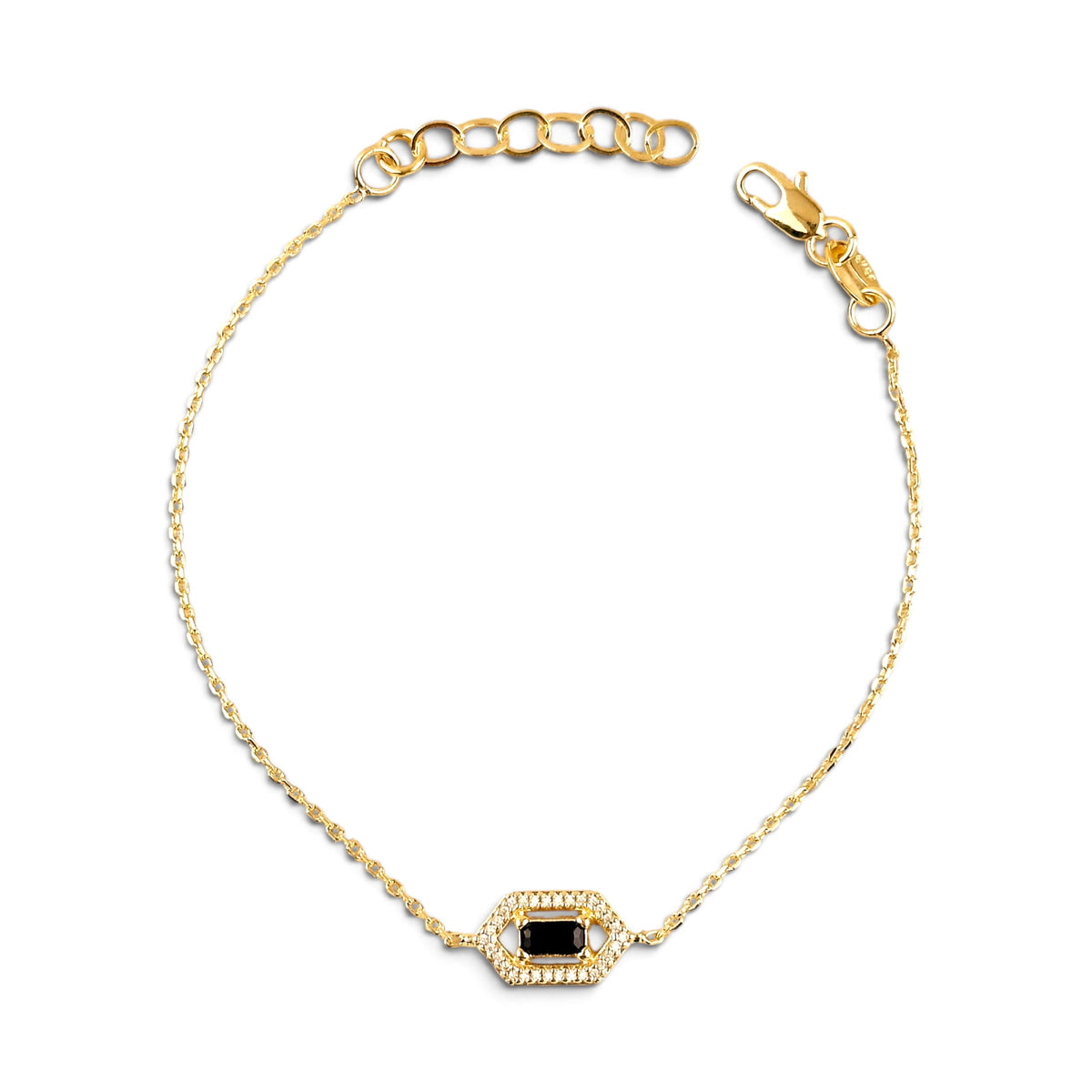 Onyx Birthstone CZ  Bracelet 