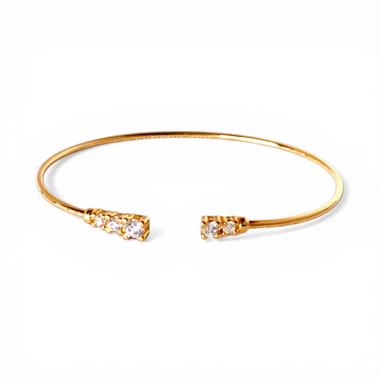 Open CZ Cuff Bracelet on white background