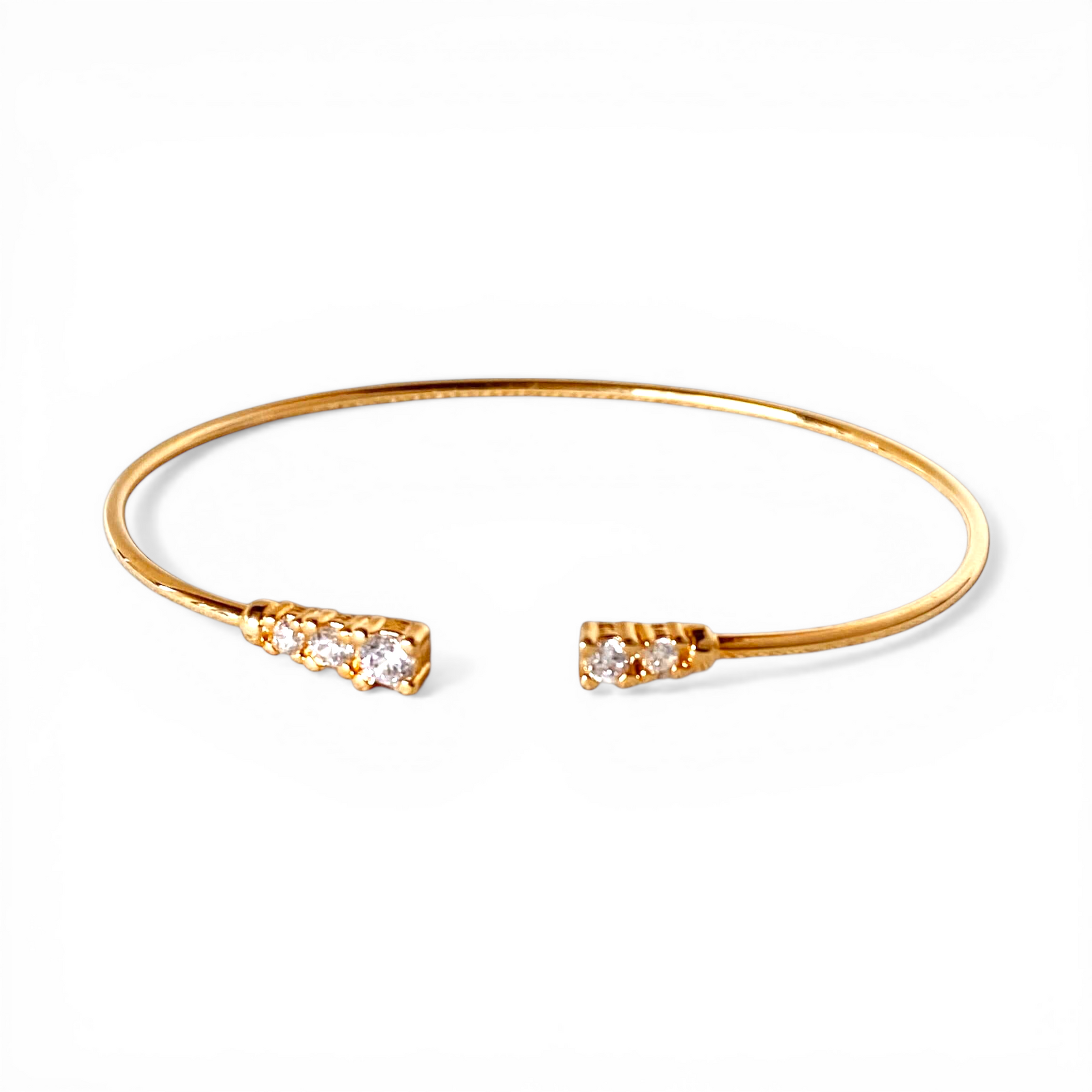 Open CZ Cuff Bracelet on white background
