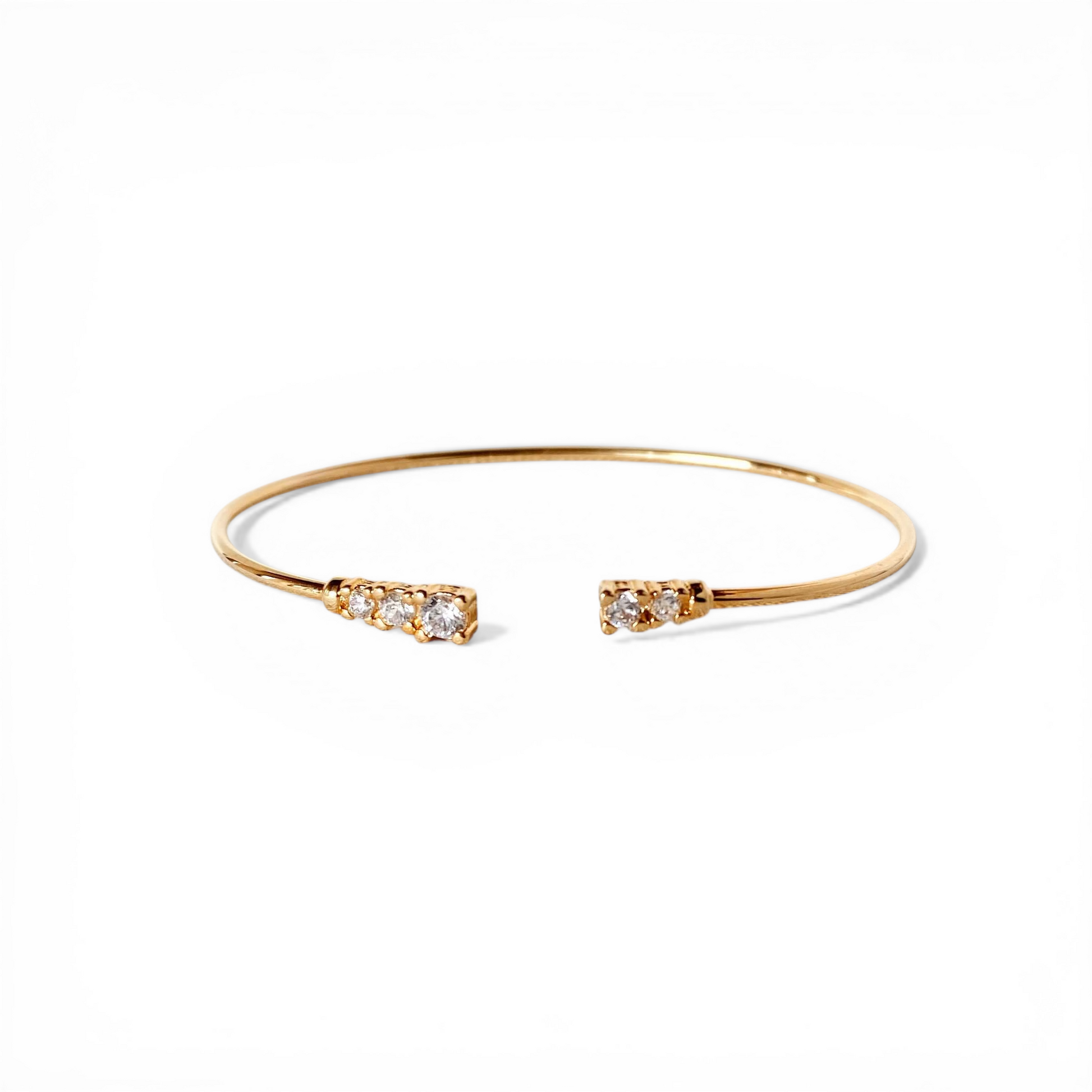 Open CZ Cuff Bracelet front view on white backgroun