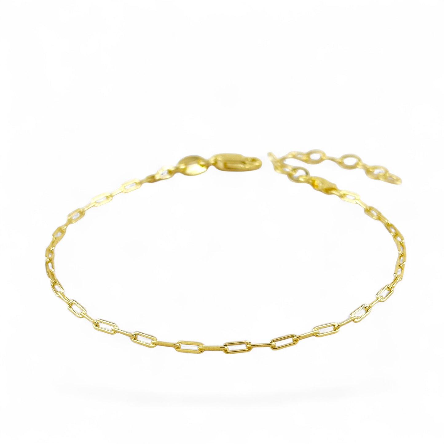 Paperclip Chain Bracelet in 18K Gold Filled on white background
