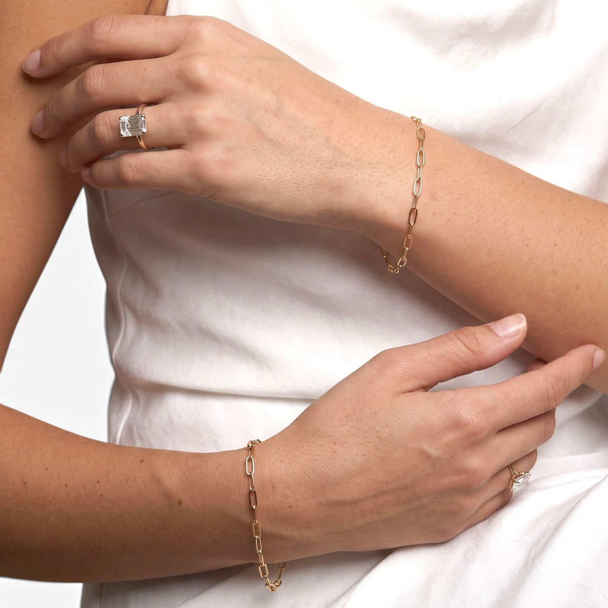 Paperclip Link Chain Bracelet on Model
