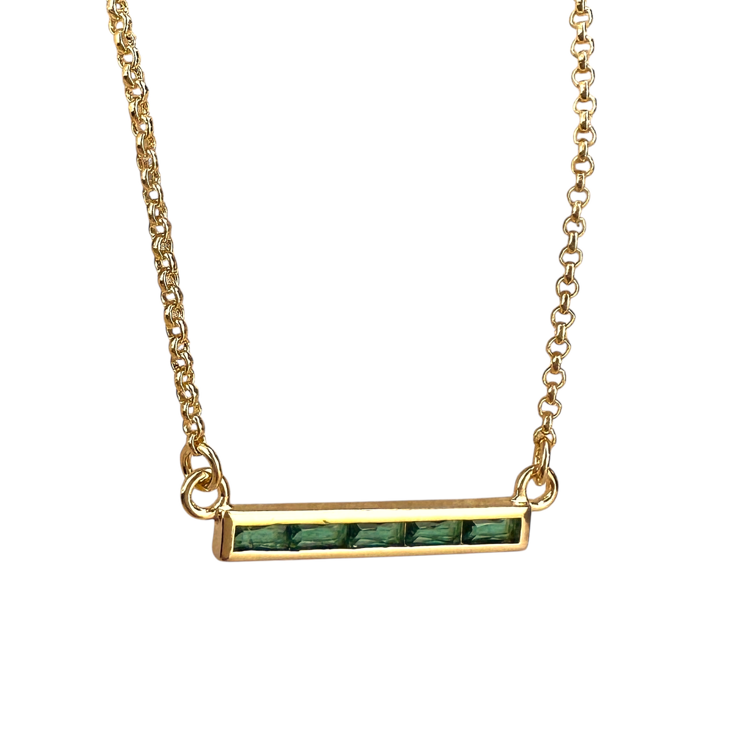 25mm CZ Bar 18k Gold Filled Necklace