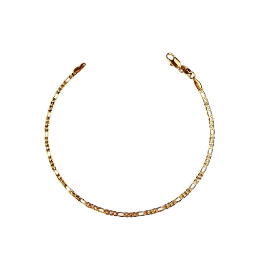 2.5mm Figaro Chain 18K Gold Filled Anklet