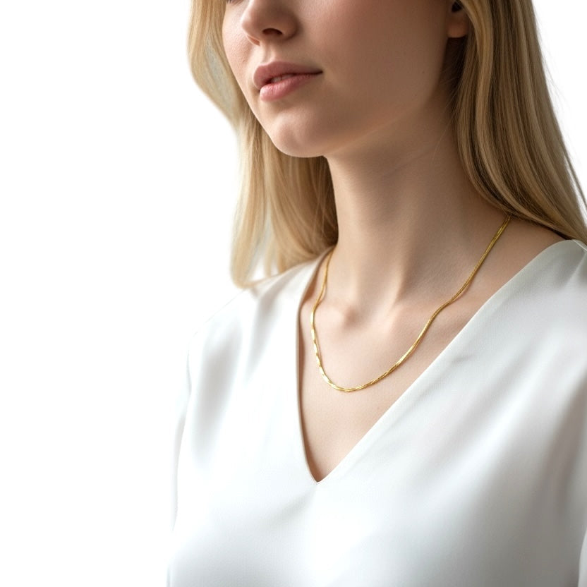 2mm Snake Chain 18K Gold Filled Necklace