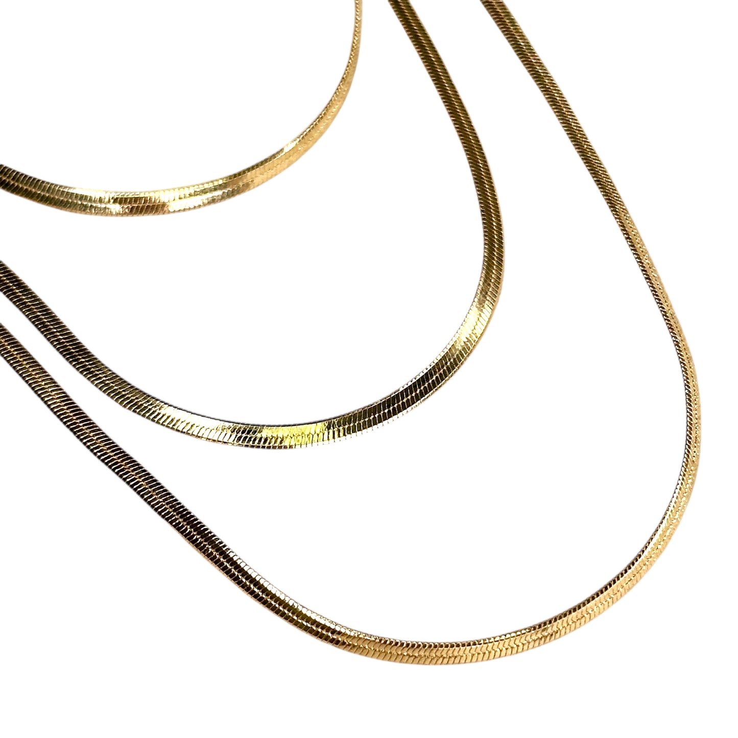 2mm Herringbone Chain 18K Gold Filled Necklace