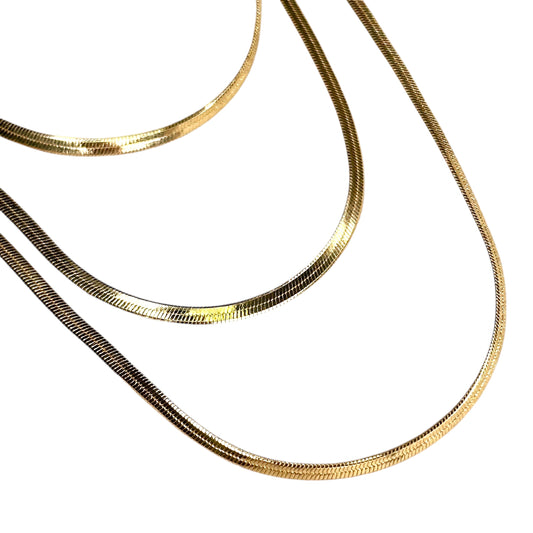 2mm Herringbone Chain 18K Gold Filled Necklace