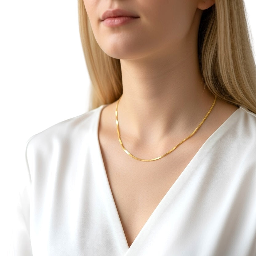 2mm Snake Chain 18K Gold Filled Necklace