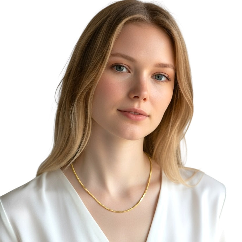 2mm Snake Chain 18K Gold Filled Necklace