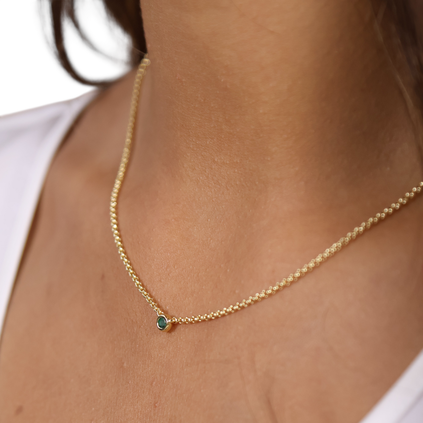 CZ Birthstone 18k Gold Filled Necklace