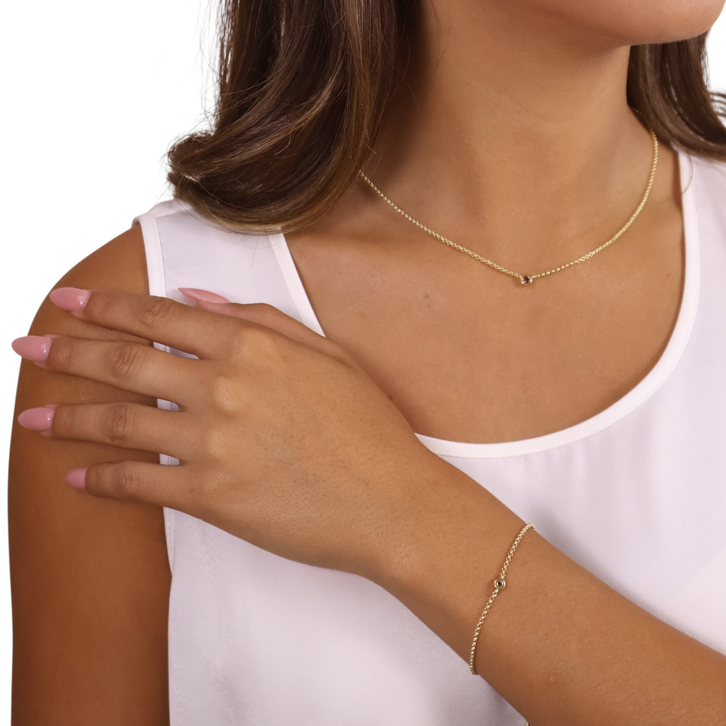 CZ Birthstone 18k Gold Filled Necklace