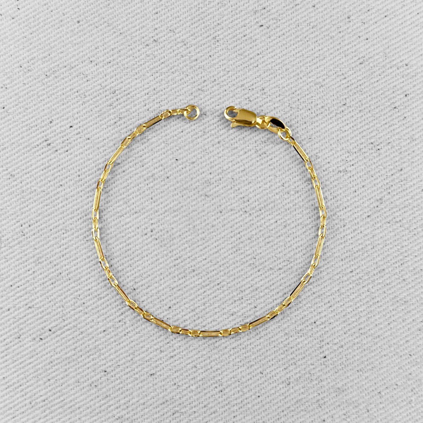 Delicate 3x1 Paperclip Link Chain 18k Gold Filled Bracelet