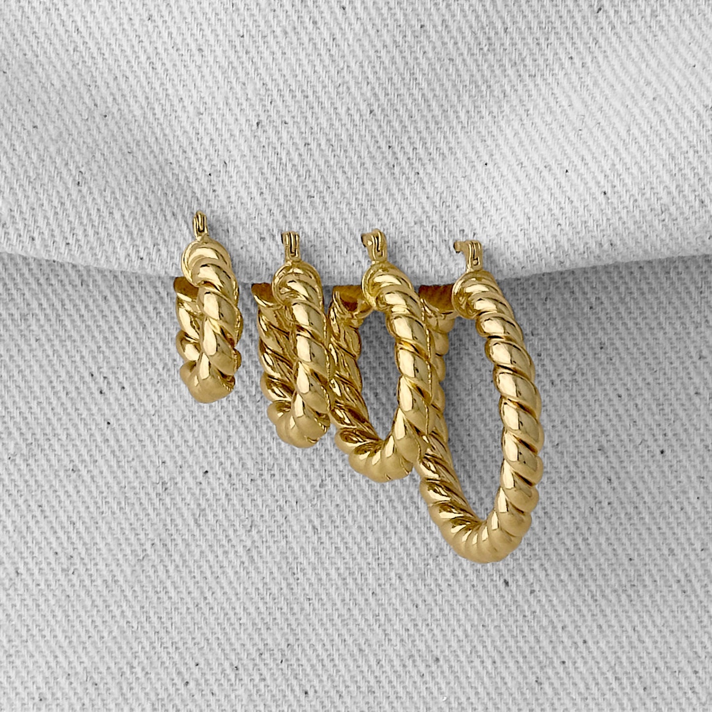 Chunky Twisted Hoop 18k Gold Filled Earrings