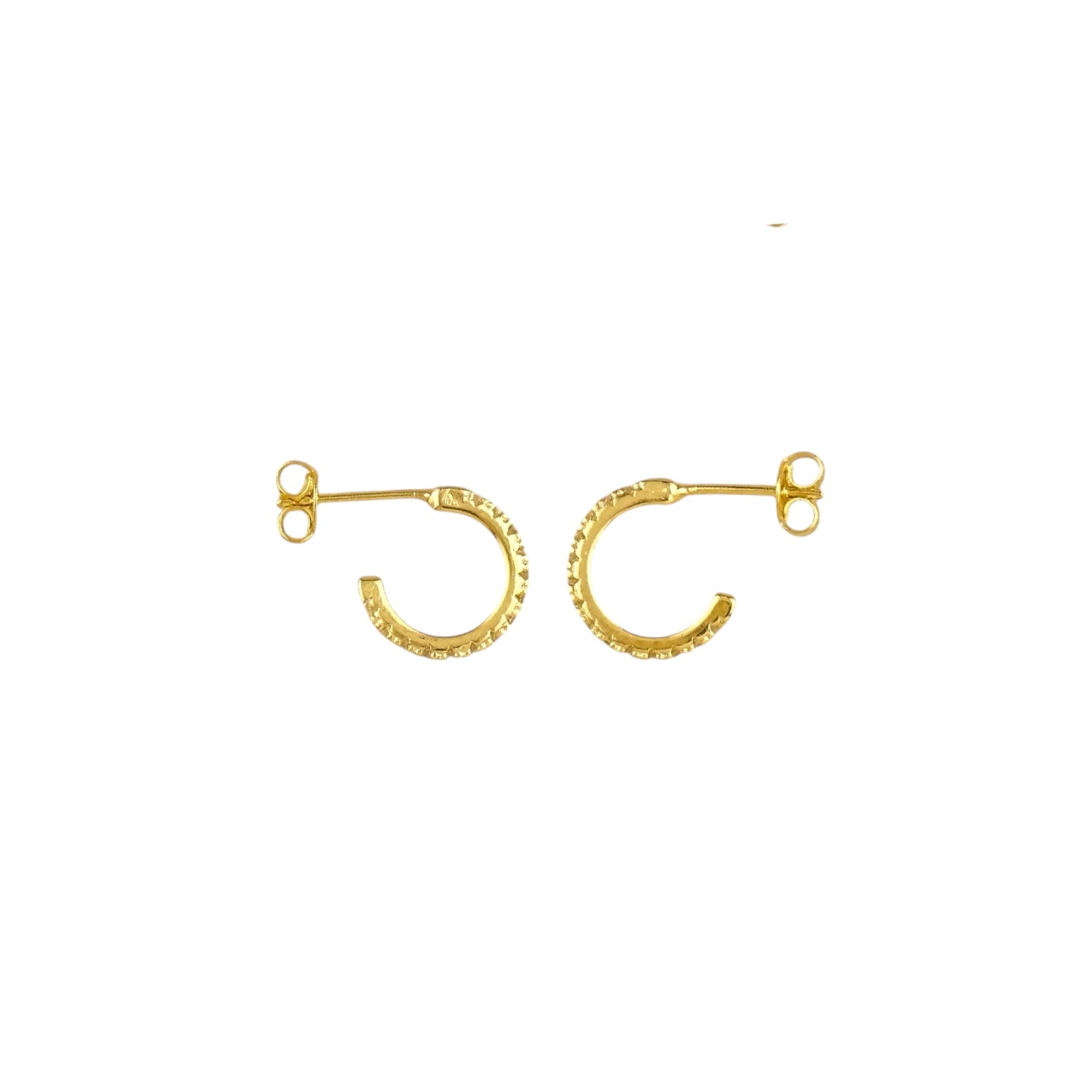 CZ Half Hoop 18k Gold Filled Earrings