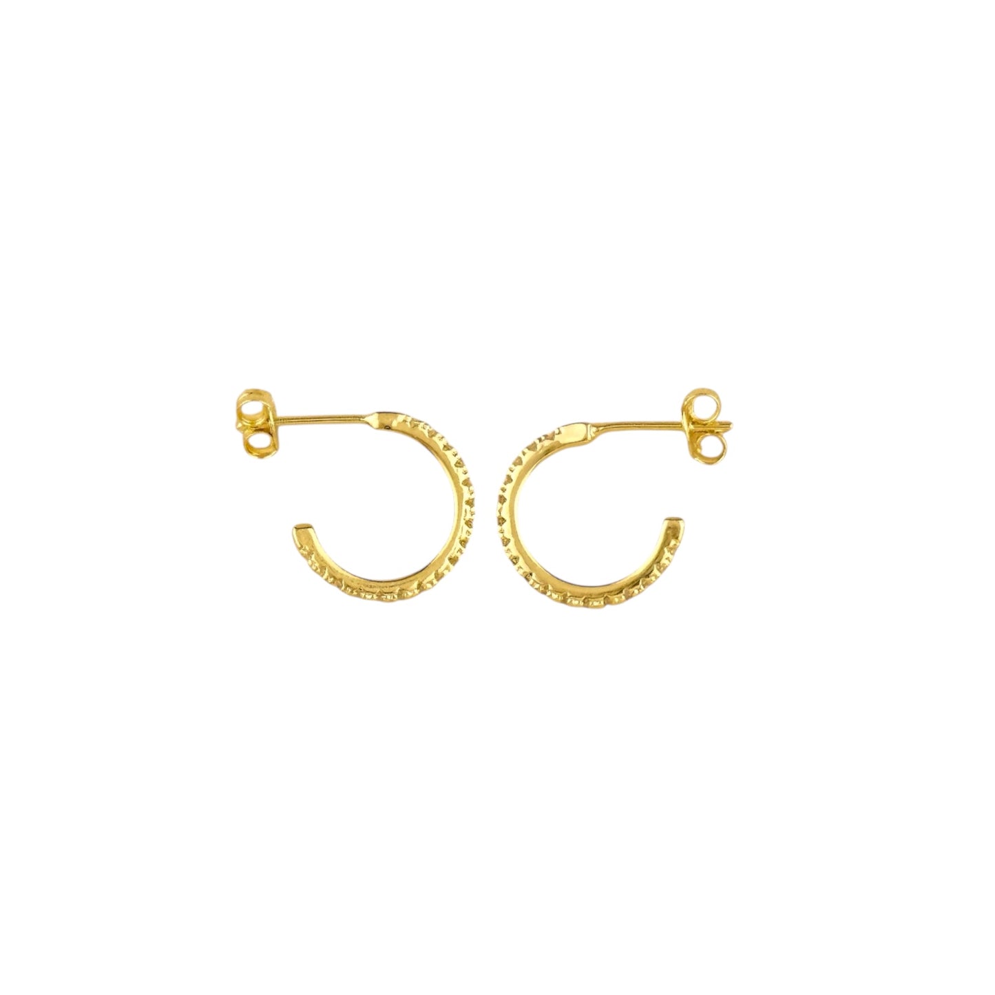 CZ Half Hoop 18k Gold Filled Earrings