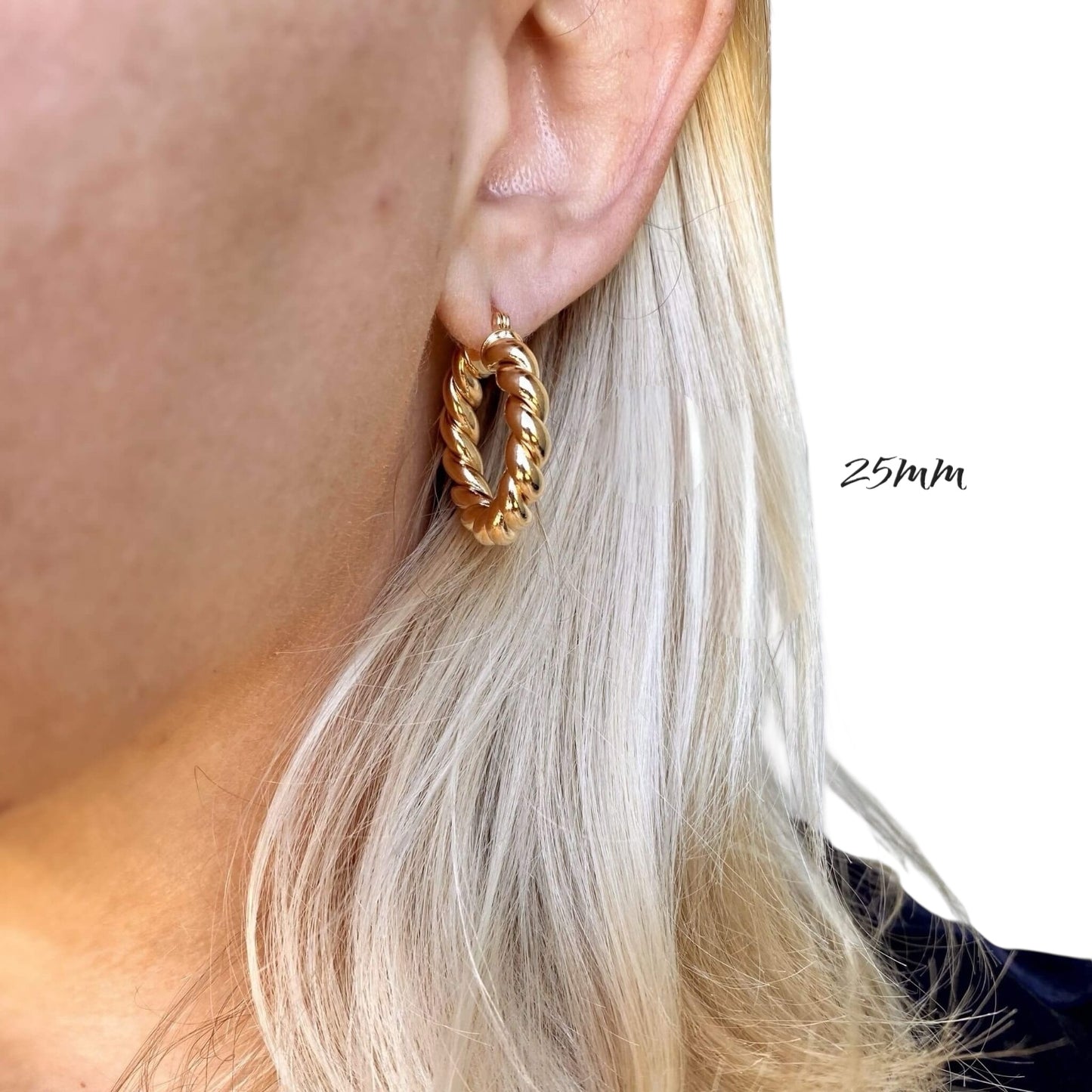 Chunky Twisted Hoop 18k Gold Filled Earrings