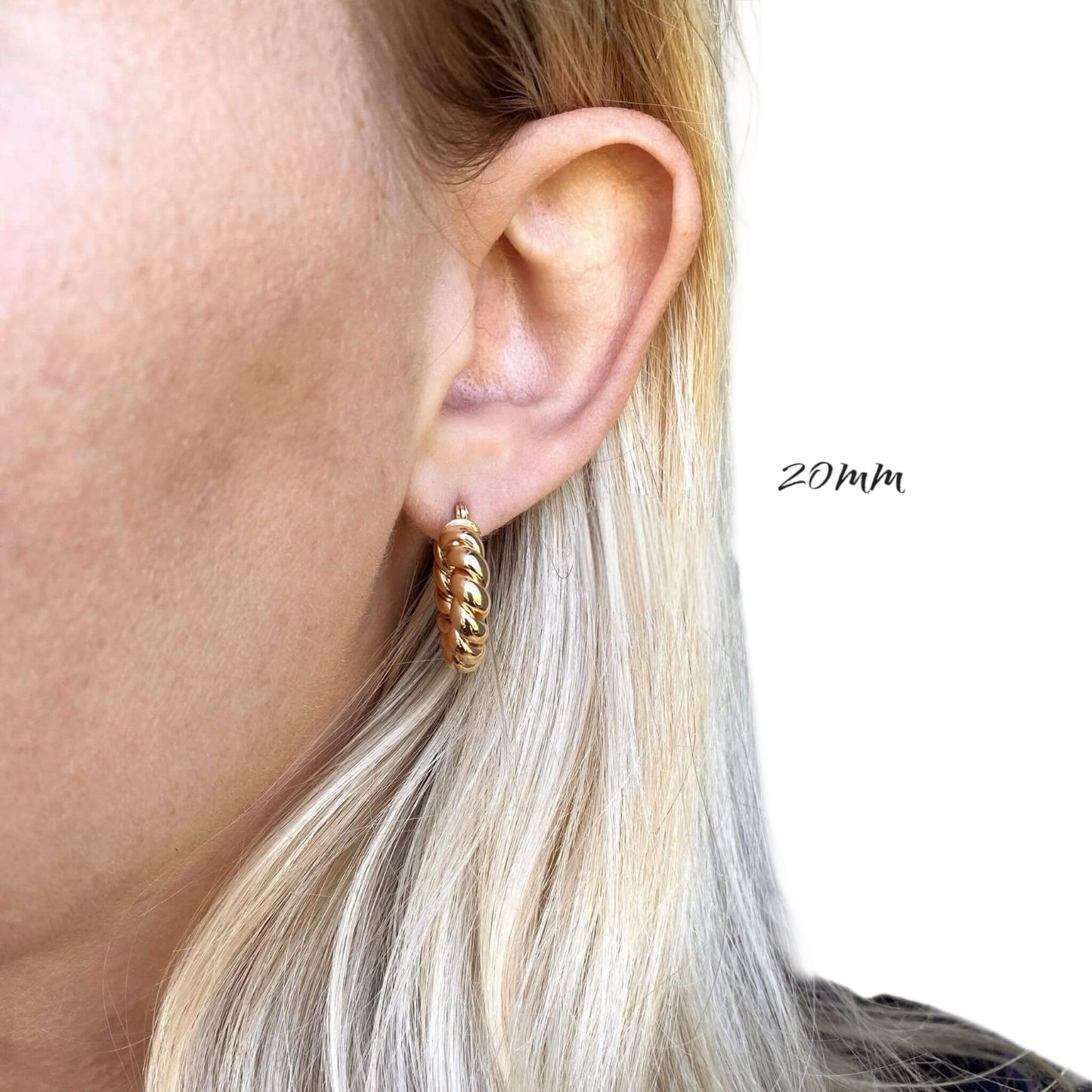 Chunky Twisted Hoop 18k Gold Filled Earrings