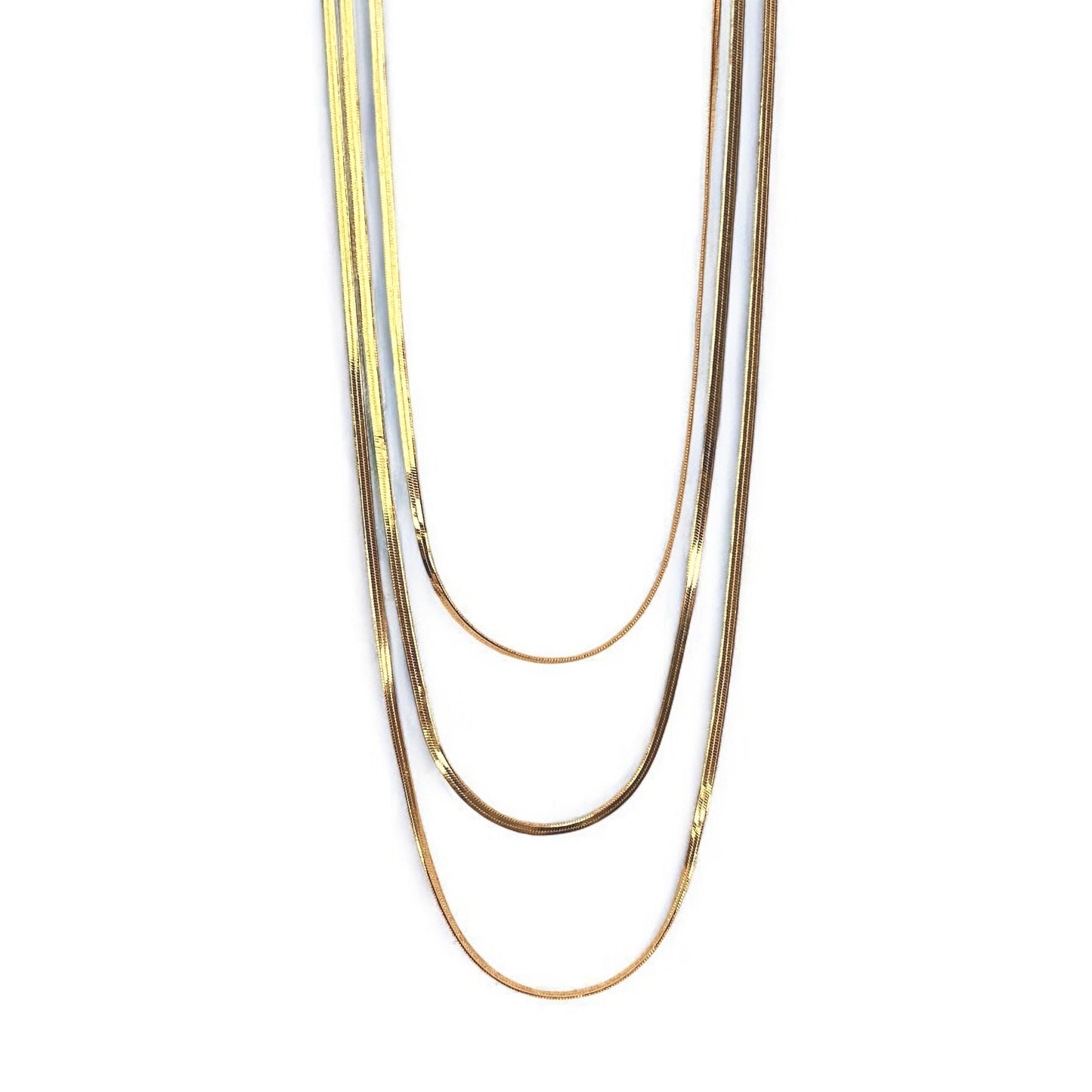 2mm Herringbone Chain 18K Gold Filled Necklace