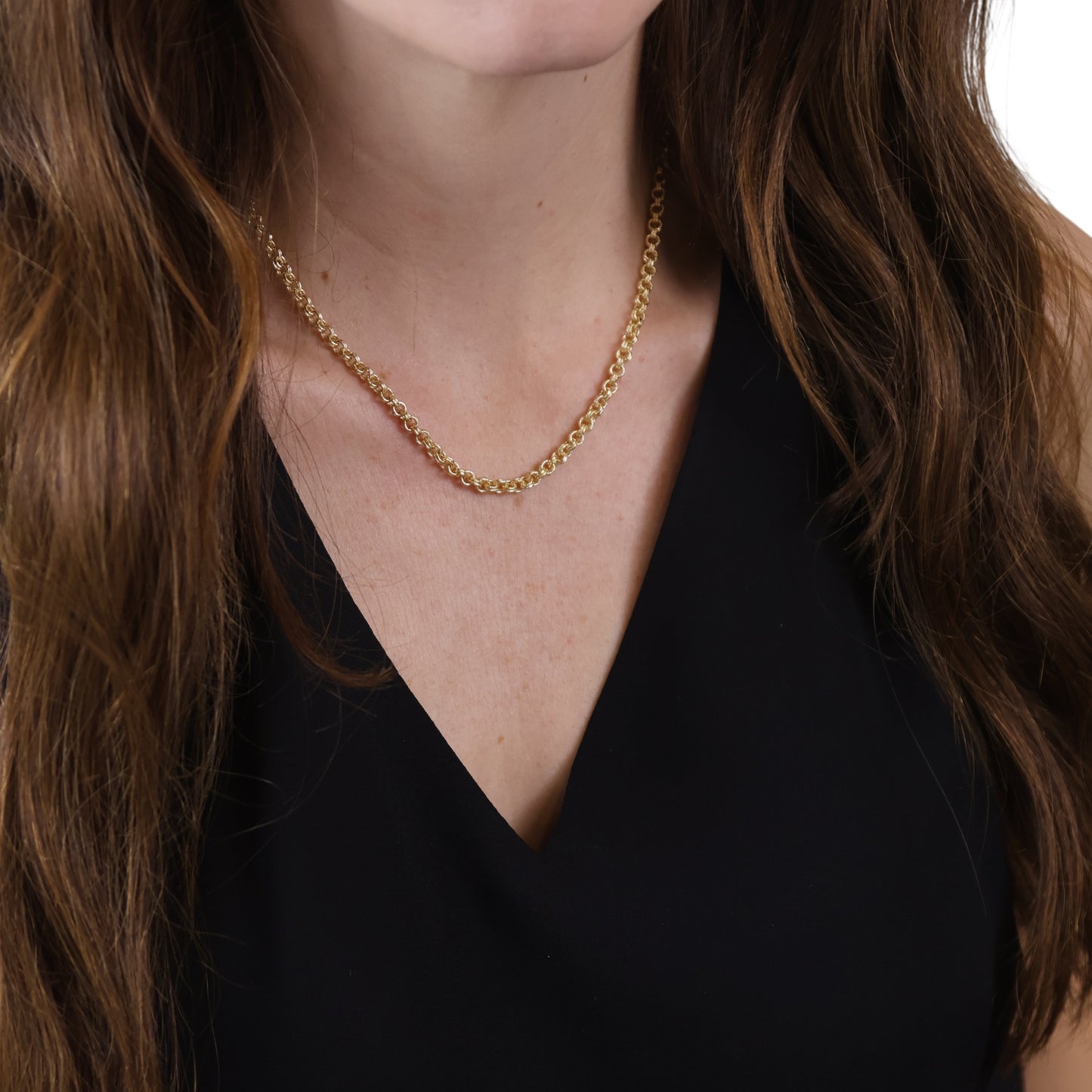 Double Link Rolo Chain 18k Gold Filled Necklace