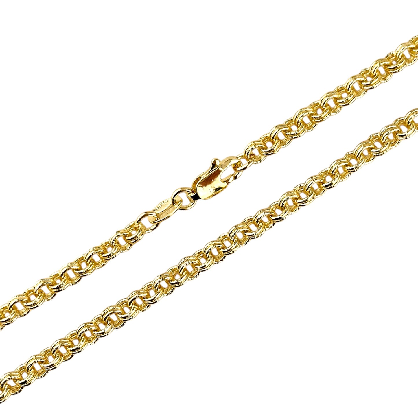 Double Link Rolo Chain 18k Gold Filled Necklace