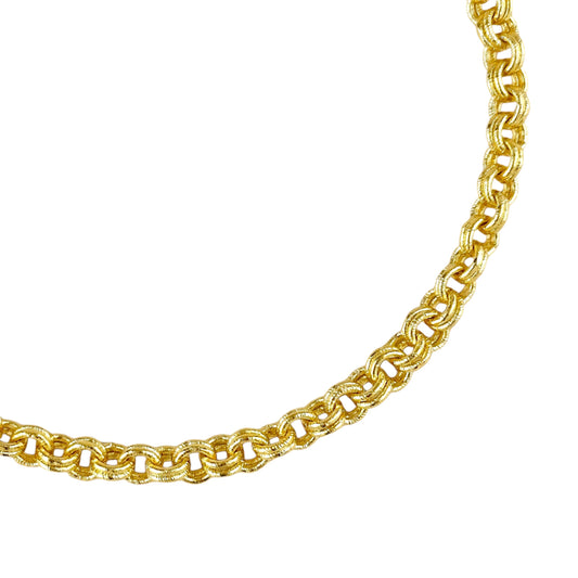 Double Link Rolo Chain 18k Gold Filled Necklace