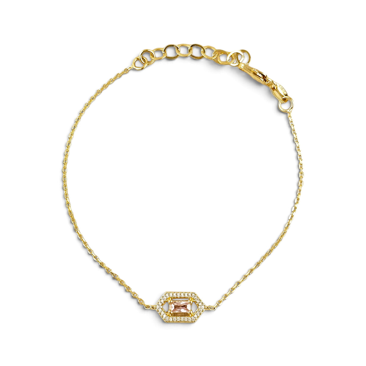 Pink Birthstone CZ  Bracelet 