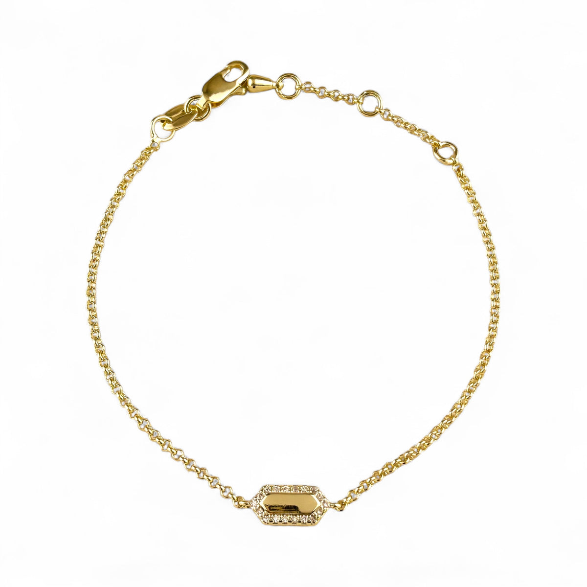 Pointed Rectangle CZ 18K Gold Filled Bracelet