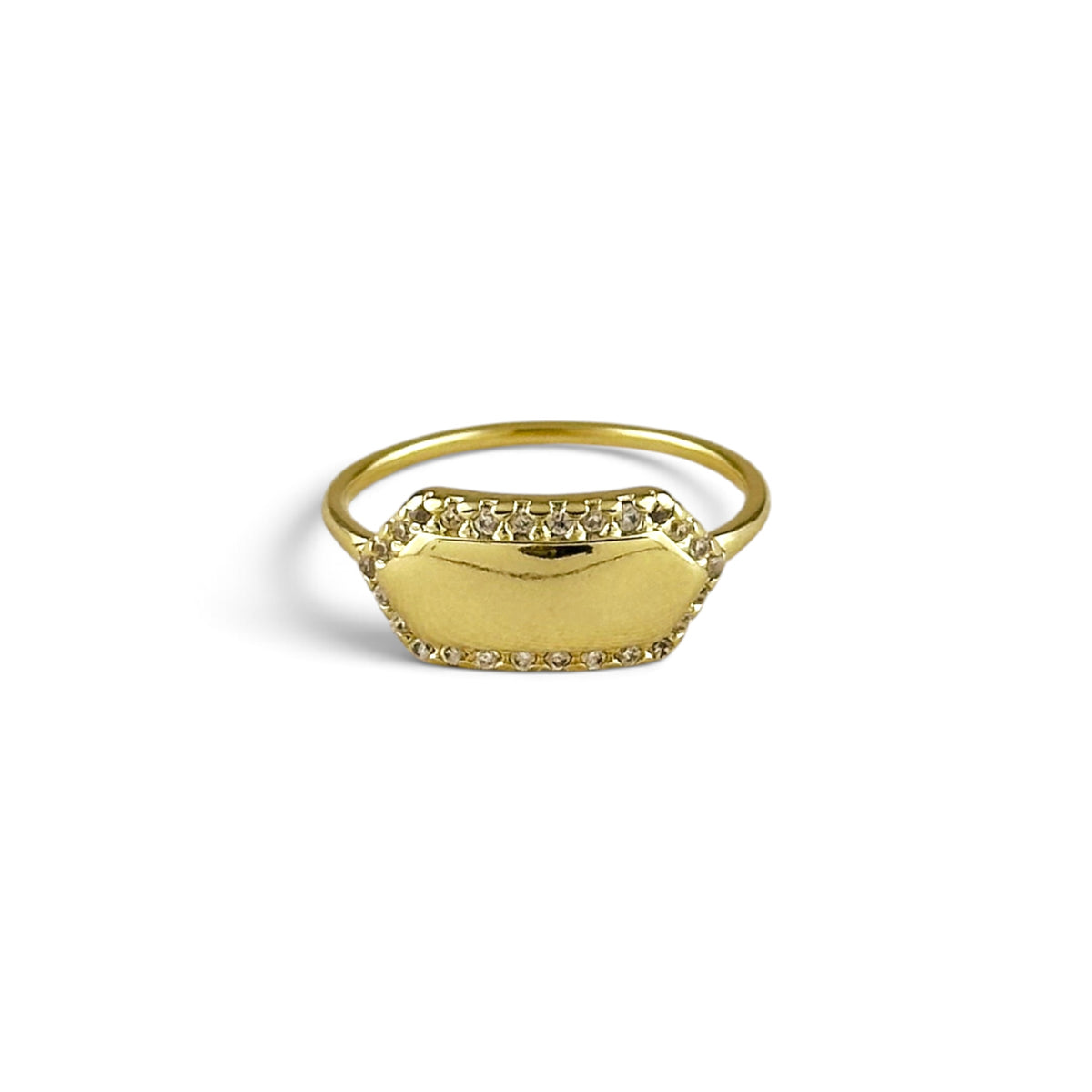 Pointed Rectangle CZ 18K Gold Filled Ring