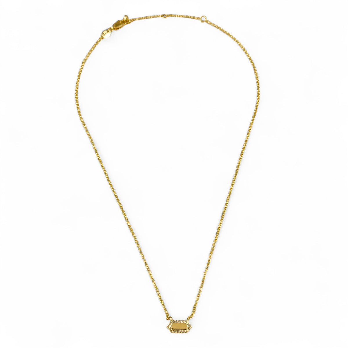Pointed Rectangle CZ Necklace 