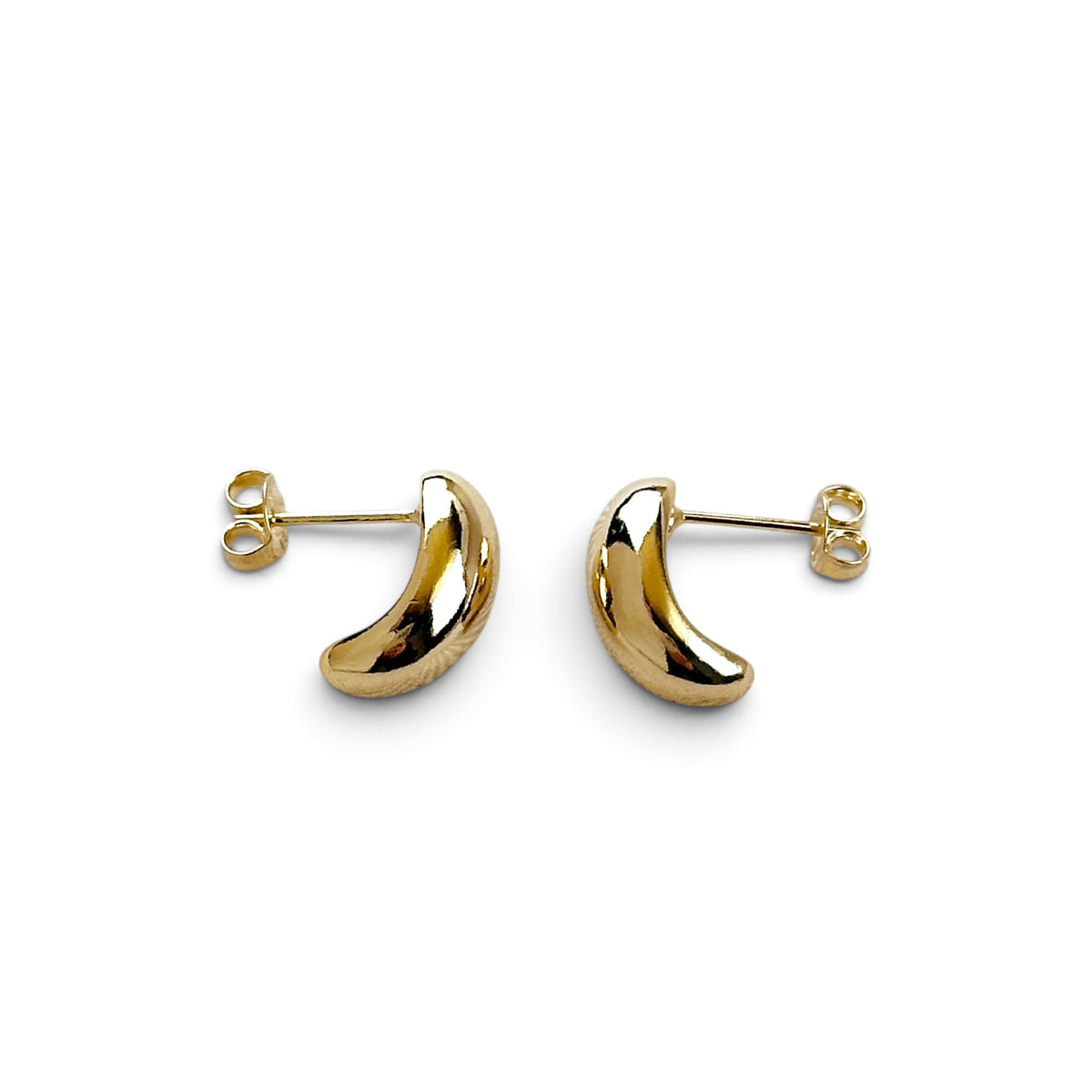 Polished Curve Stud Earrings Sideview