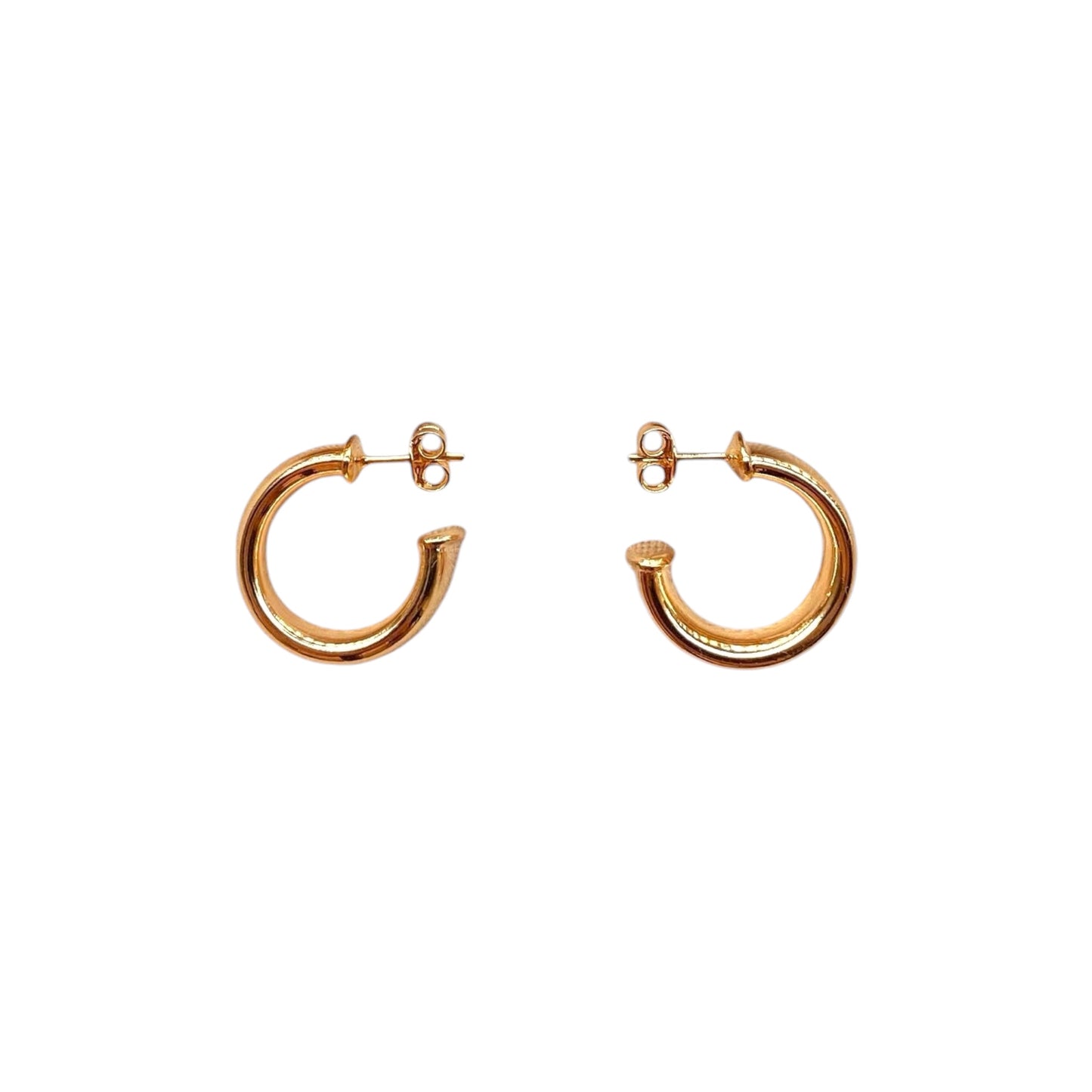 Polished Slight Twist Tube Open Hoop 18K Gold Filled Earrings