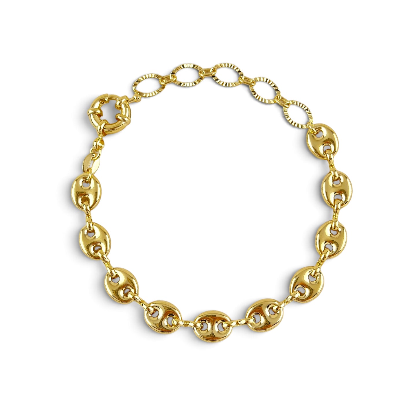 Puffy Mariner Chain 18K Gold Filled Bracelet