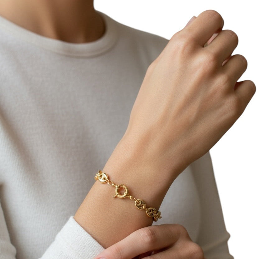 Puffy Mariner Chain 18K Gold Filled Bracelet