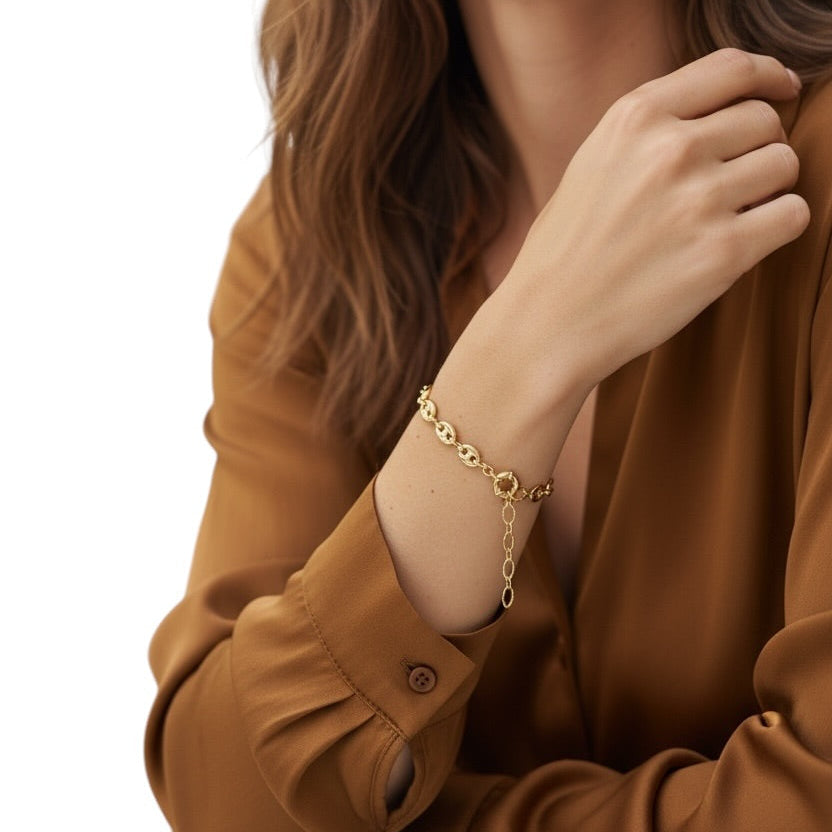 Puffy Mariner Chain 18K Gold Filled Bracelet