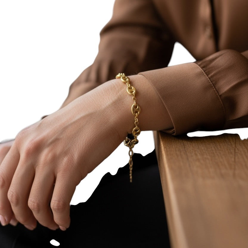 Puffy Mariner Chain 18K Gold Filled Bracelet